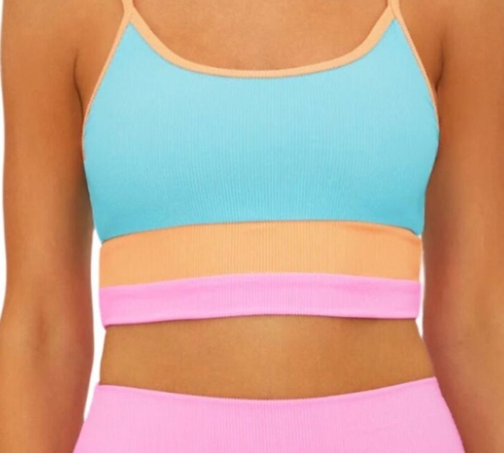 Beach Riot Eva Crush Colorblock Bikini Top XS NWT